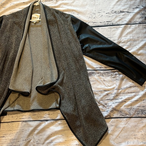 Jaime Faux Leather Cardigan Sweater Jacket Size 2x - Picture 4 of 10